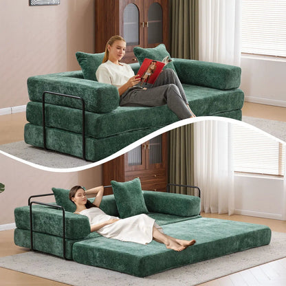 Convertible Floor Sofa Bed with Armrest