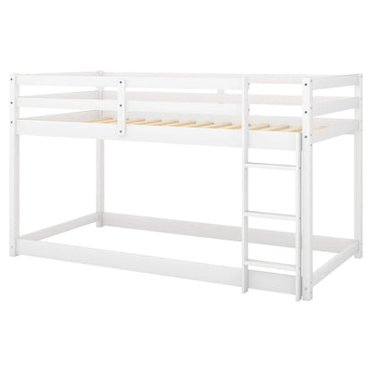 Durable Solid Wood Floor Bunk Bed With Ladder