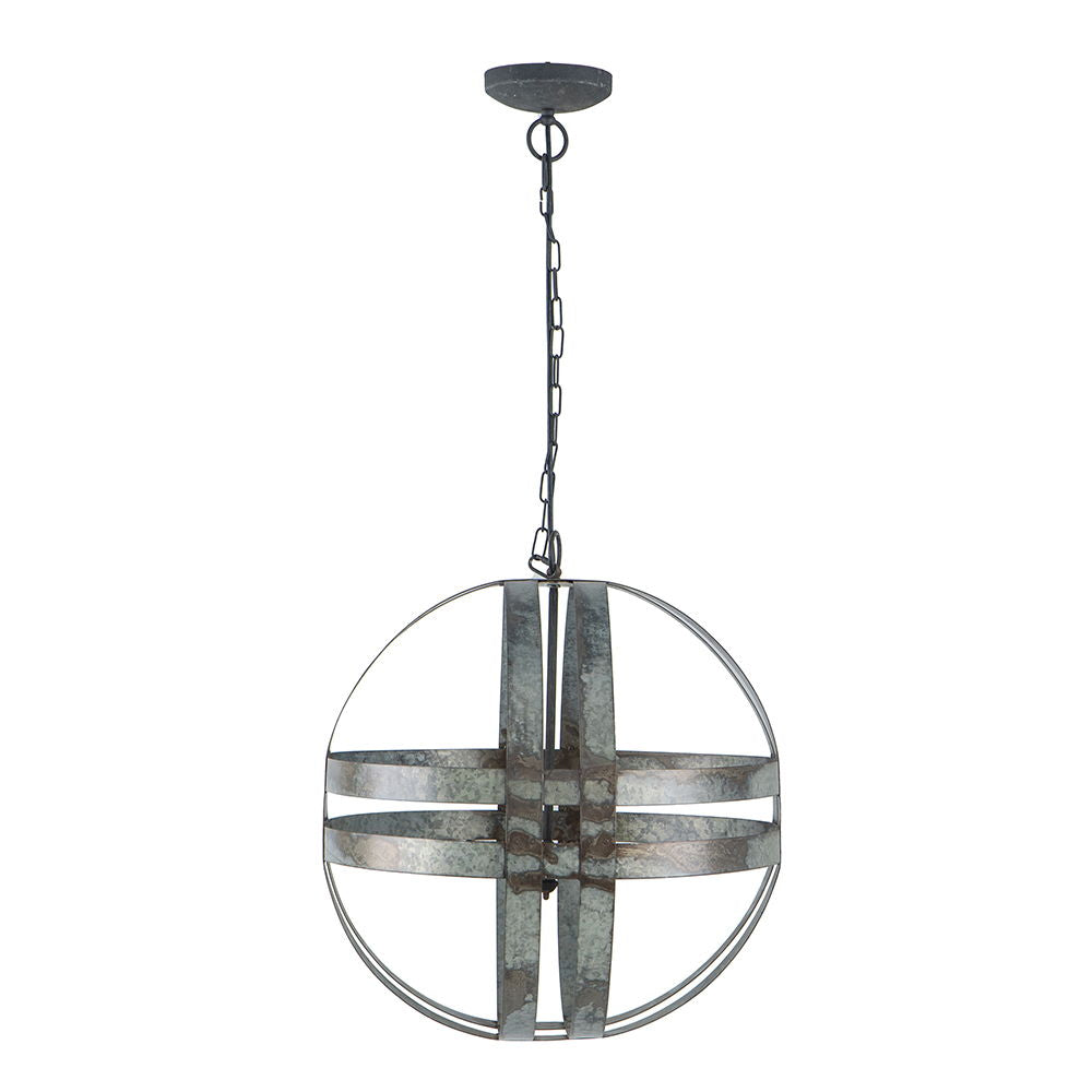 4-light galvanized chandelier with adjustable chain gray finish on Tampa Home & Garden Store