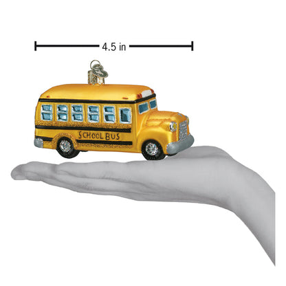 Adorno de vidrio de autobús escolar