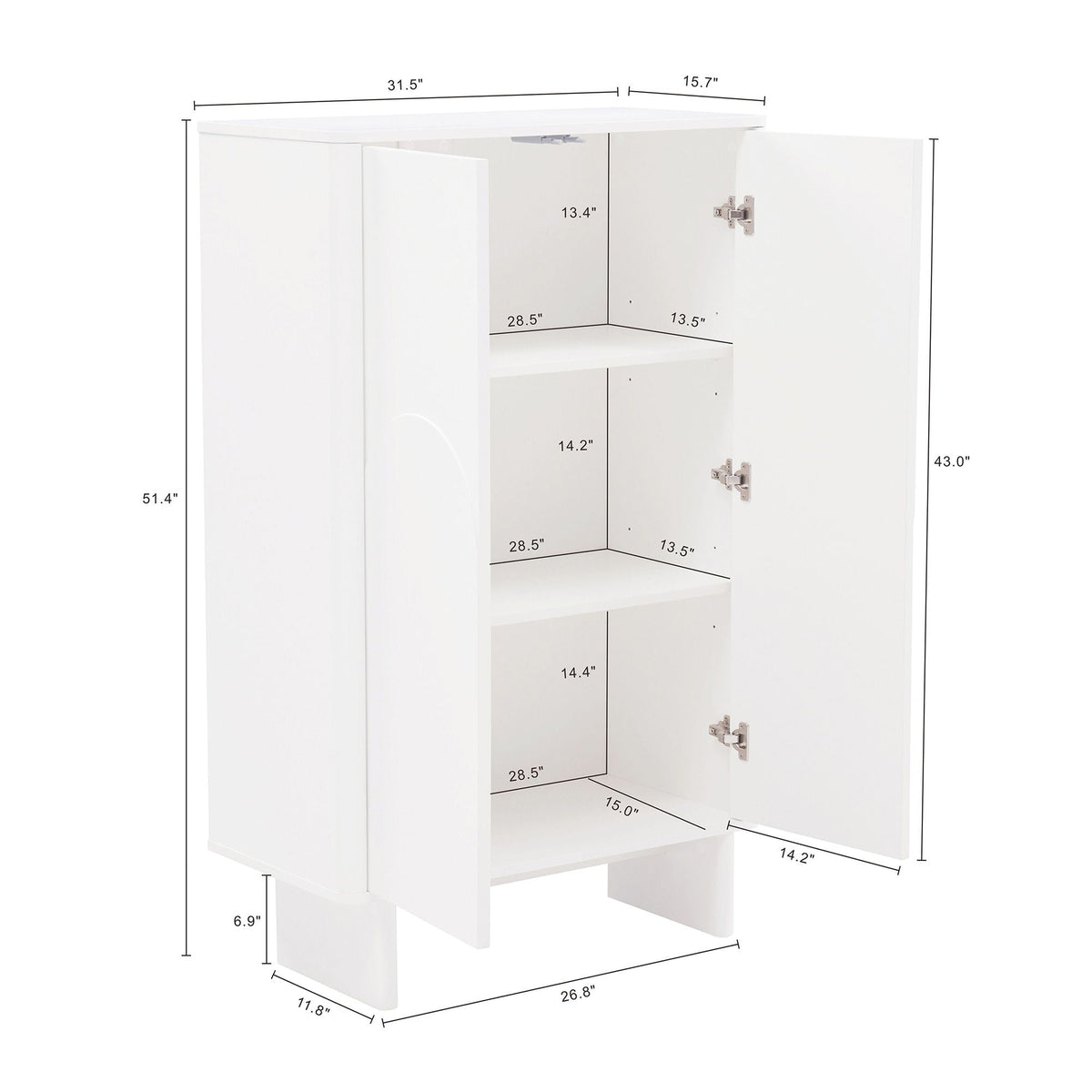Accent cabinet with soft-close doors and adjustable shelves in white by HouseOfZazla on Tampa Home & Garden Store