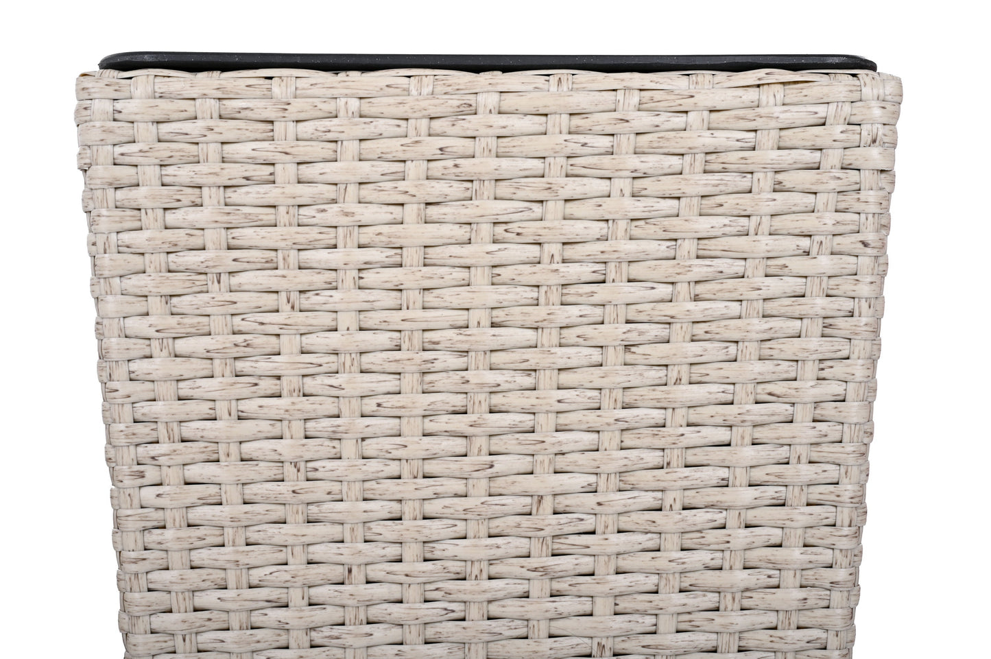 Set of Two Outdoor Beige PE Rattan Planters