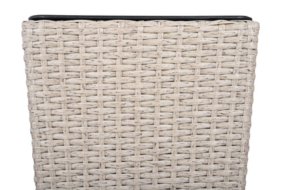 Set of Two Outdoor Beige PE Rattan Planters