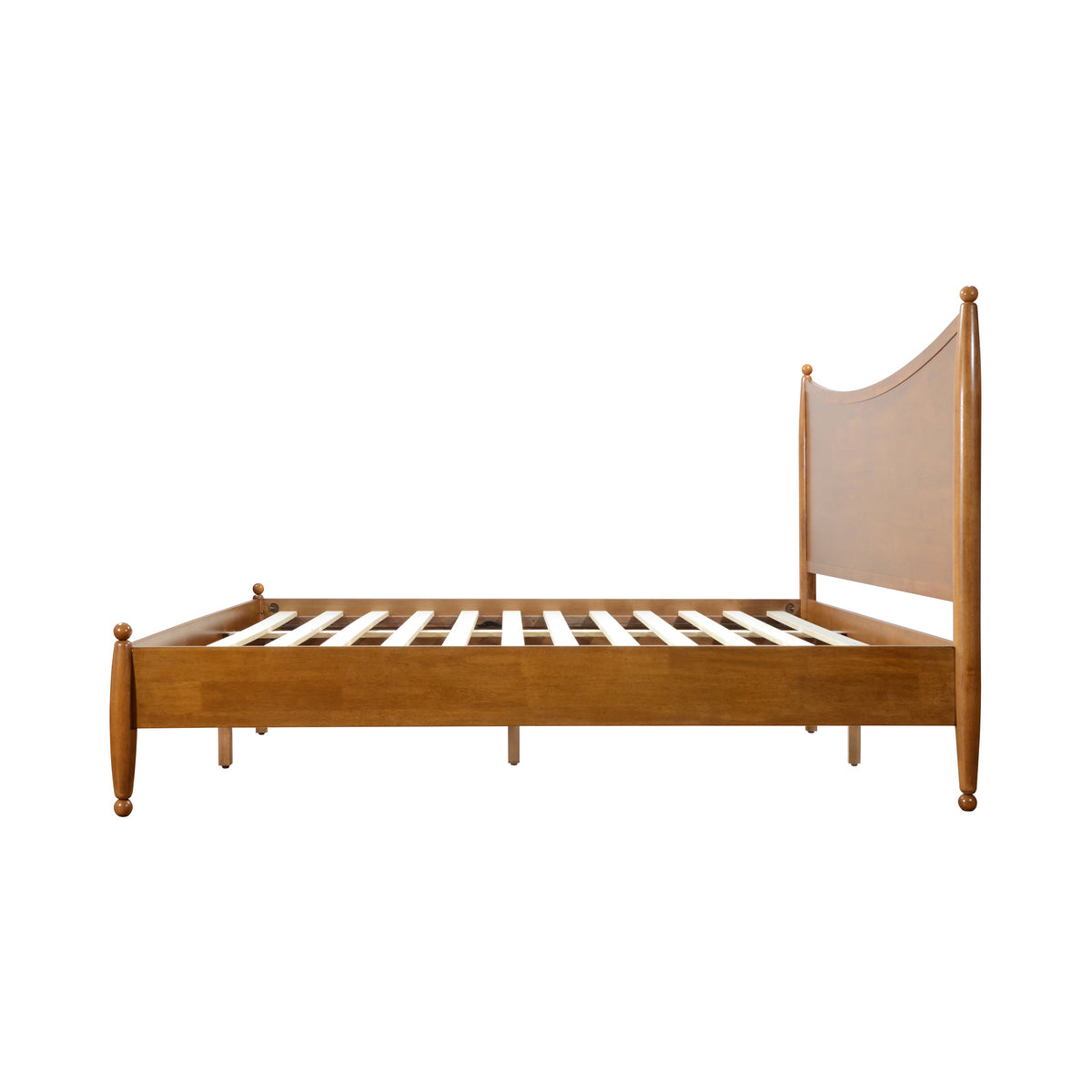 Modern Classic King Size Solid Wood Platform Bed Frame with headboard footboard in brown on Tampa Home & Garden Store