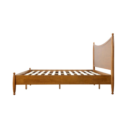 Modern Classic King Size Solid Wood Platform Bed Frame with headboard footboard in brown on Tampa Home & Garden Store