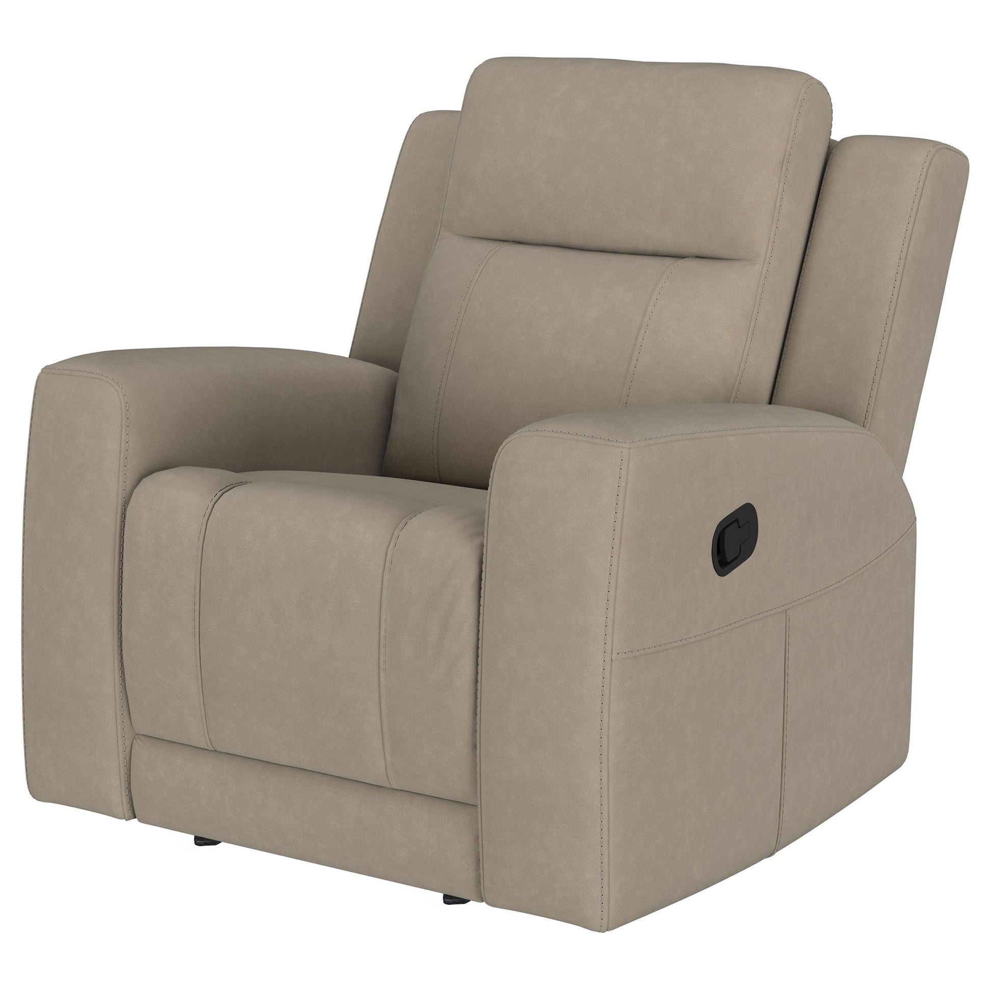 Slater taupe upholstered reclining chair with manual recline by HouseOfZazla on Tampa Home & Garden Store