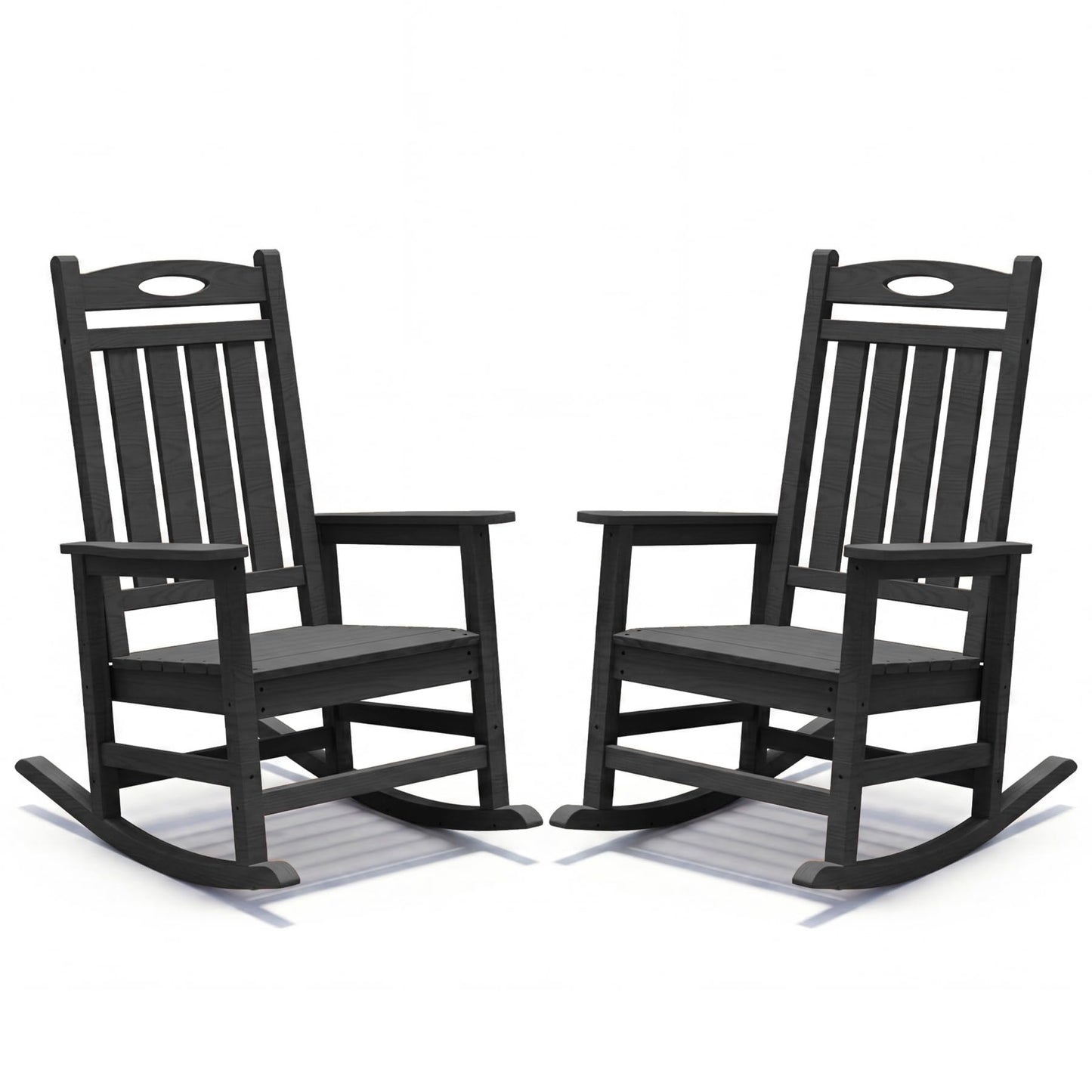 Set of Two Oversized HDPE Outdoor Rocking Chairs