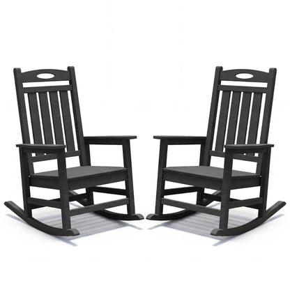 Set of Two Oversized HDPE Outdoor Rocking Chairs
