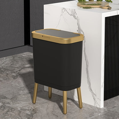 15L Slim Trash Can with Lid Odor Sealing Bathroom Kitchen Bin