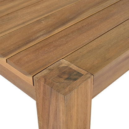 Trexm 7 Piece Acacia Patio Table and 6 Chairs Set