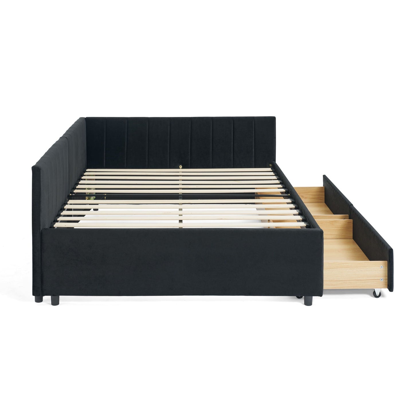 Upholstered Tufted Daybed Frame with Storage