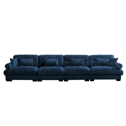 Super Comfort Oversized Modular Sectional Sofa navy blue deep-seat cushions, stationary on Tampa Home & Garden Store