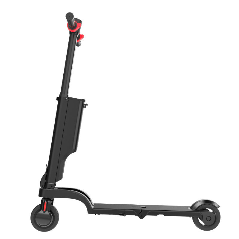 Electric Scooter X9 Endurance folding 10-inch wheels, black frame with red clamp accents on Tampa Home & Garden Store