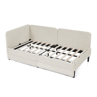 Upholstered Platform Sofa Bed with Drawers