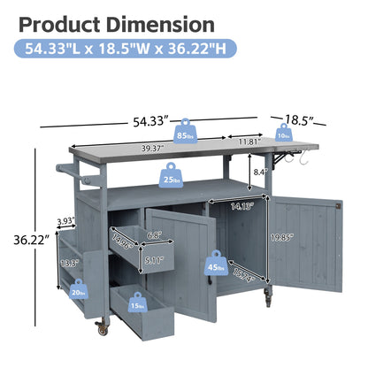 Farmhouse Rolling Outdoor Kitchen and Cart