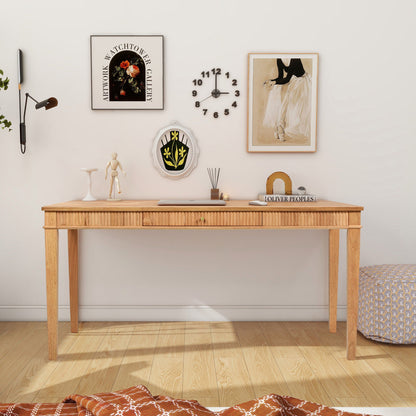 Dumont Modern Farmhouse 1-Drawer Fluted Writing Desk Natural Blonde on Tampa Home & Garden Store