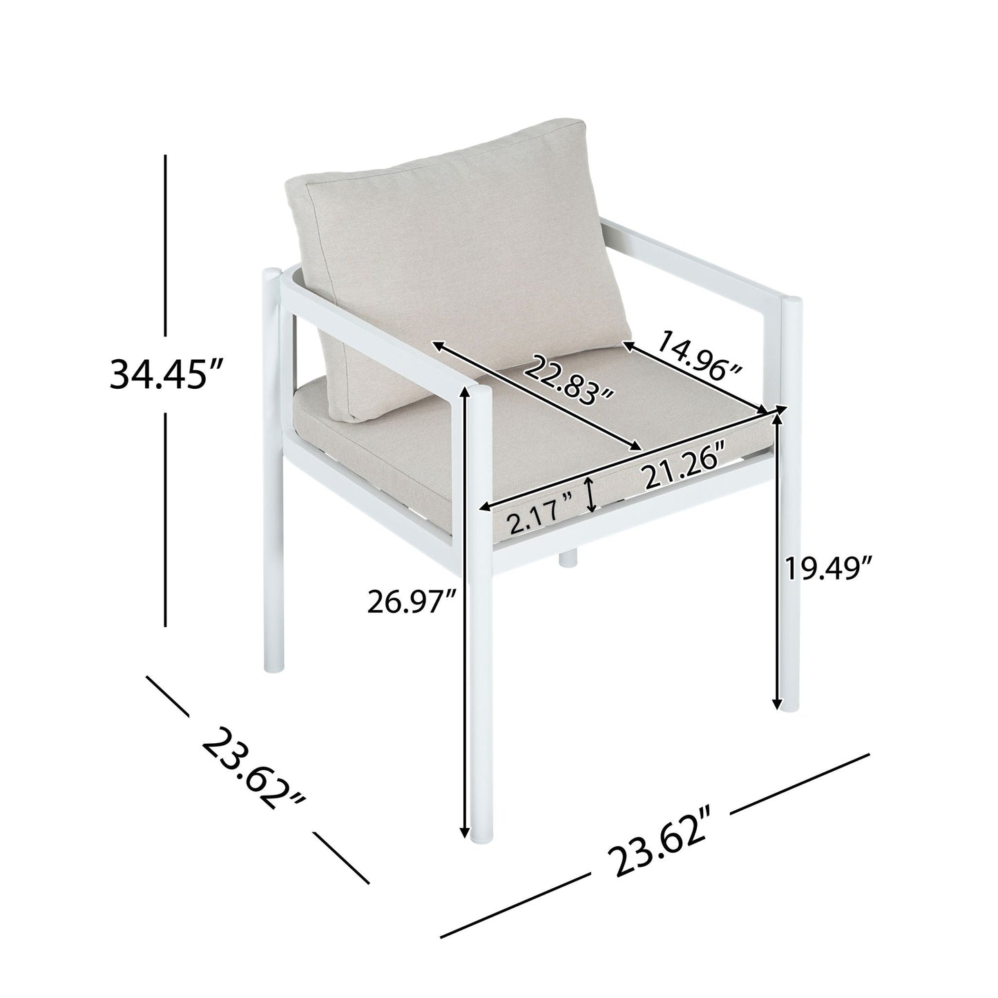 All Weather Outdoor Aluminum Dining Chairs