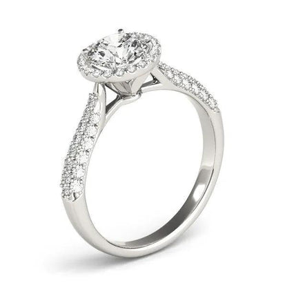 14k white gold halo engagement ring with pavé band, 1 1/3 cttw diamonds by Bids.com on Tampa Home & Garden Store