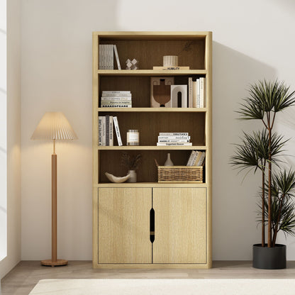 Modern Bookcase Cabinet by HouseOfZazla with adjustable shelves in light wood finish on Tampa Home & Garden Store