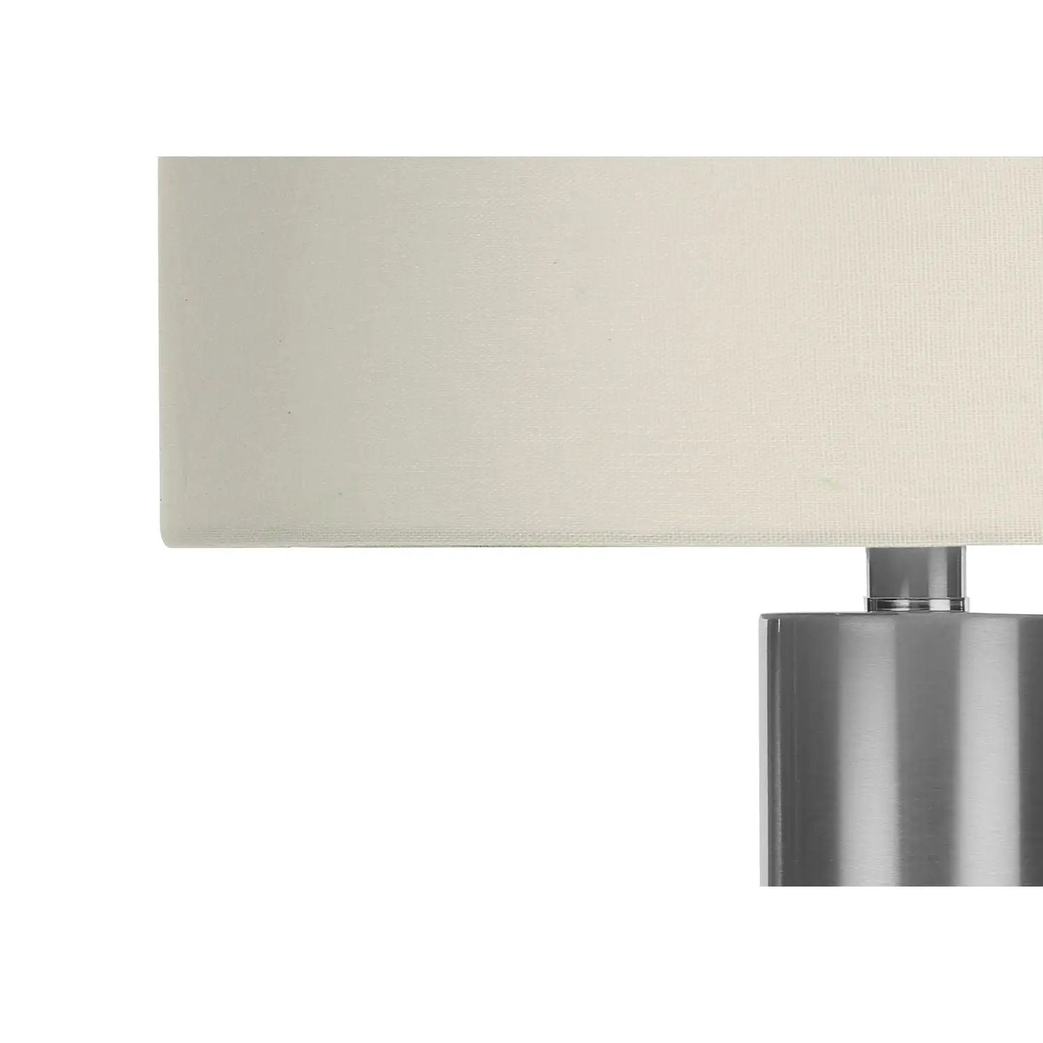 Contemporary table lamp with brushed metal base and cream shade by Unique Piece Furniture on Tampa Home & Garden Store