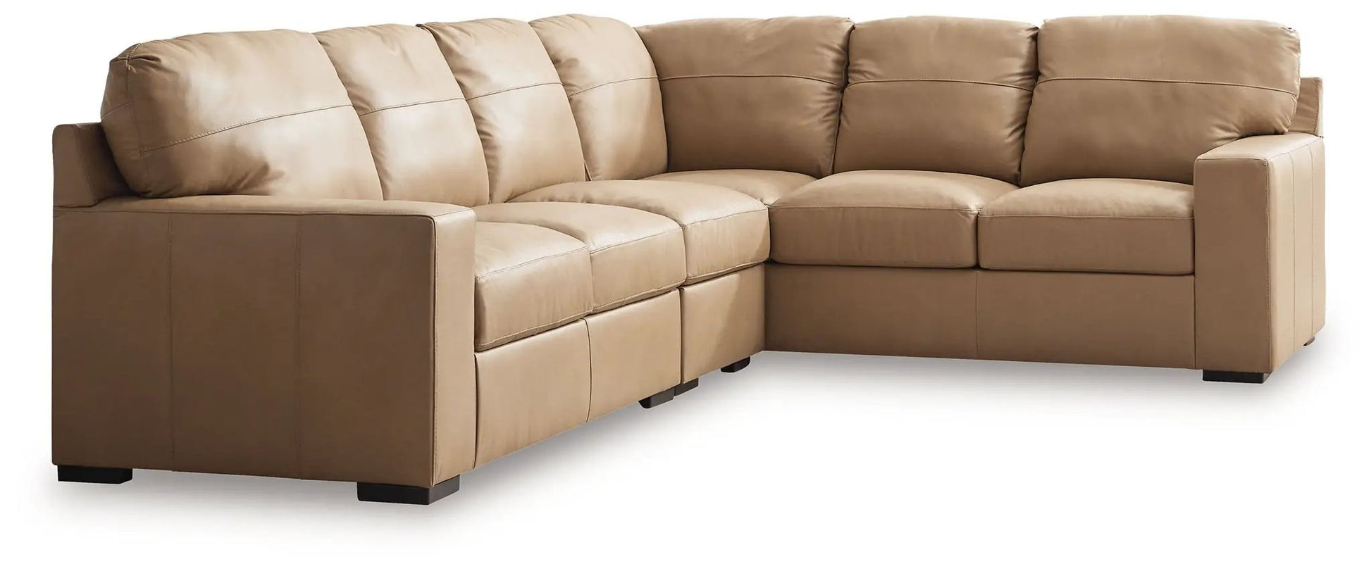Bandon Sectional tan leather stationary sofa by Unique Piece Furniture on Tampa Home & Garden Store
