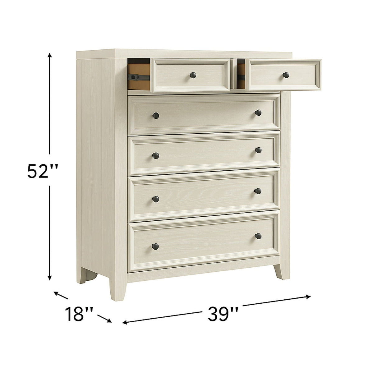 6 Drawer Chest with Smooth Slides cream finish accent chest by HouseOfZazla on Tampa Home & Garden Store