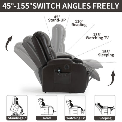 Thick Power Lift Recliner Chair and Footrest