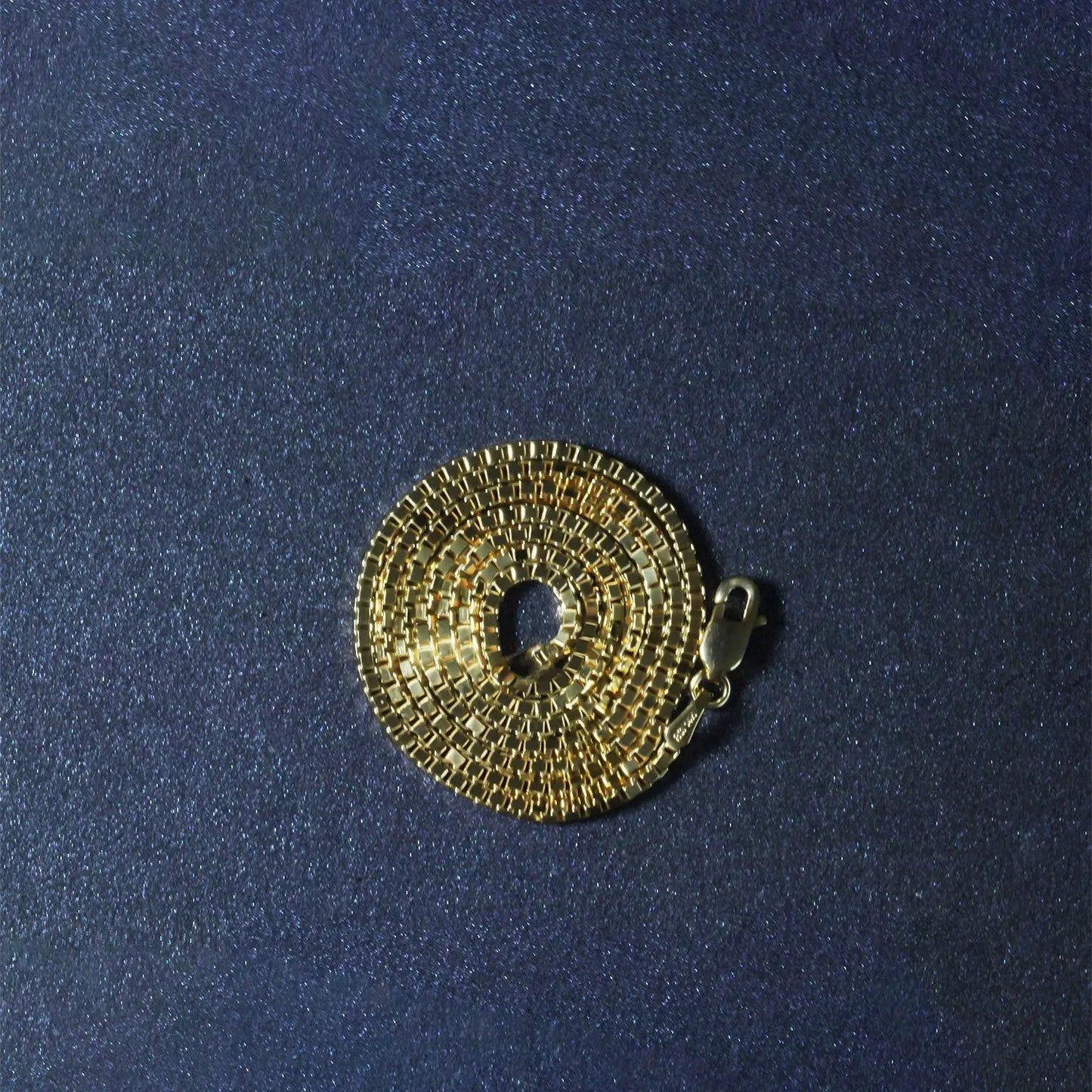 14k yellow gold classic box chain necklace 1.4mm, coiled circular chain with lobster clasp on Tampa Home & Garden Store
