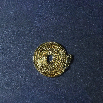 14k yellow gold classic box chain necklace 1.4mm, coiled circular chain with lobster clasp on Tampa Home & Garden Store