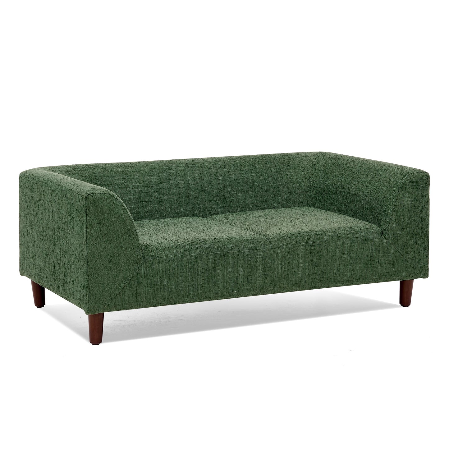 Pet sofa with backrest and armrests in olive green fabric by HouseOfZazla with wooden legs on Tampa Home & Garden Store