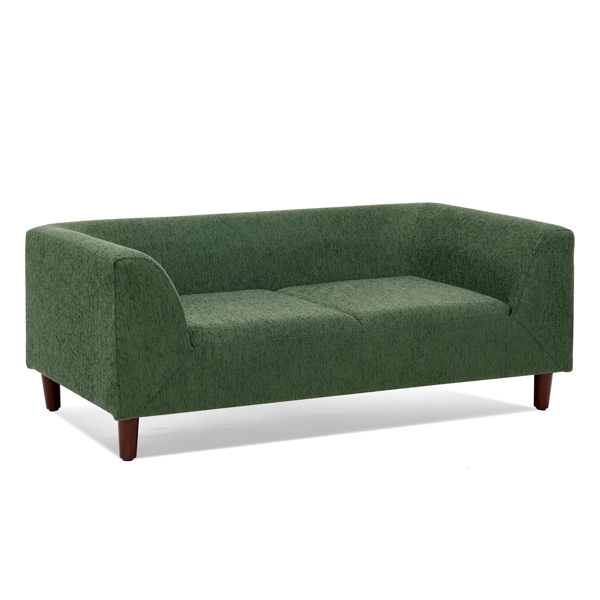 Pet sofa with backrest and armrests in olive green fabric by HouseOfZazla with wooden legs on Tampa Home & Garden Store