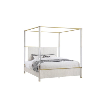 Malco 5 Piece Bedroom Set canopy bed silver frame and gold rails bedding by Unique Furniture on Tampa Home & Garden Store