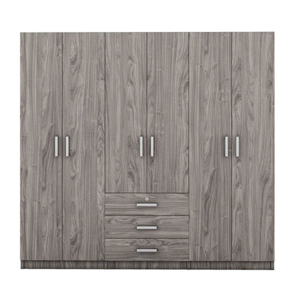 6 Doors Wardrobe Storage for Bedroom with Drawers