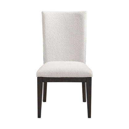 Soft Upholstered Dining Chair (Set of 2) beige fabric with dark wood legs HouseOfZazla on Tampa Home & Garden Store