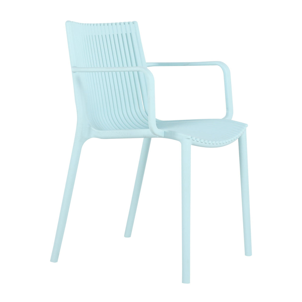 4 Stackable Plastic Chairs and Round Table