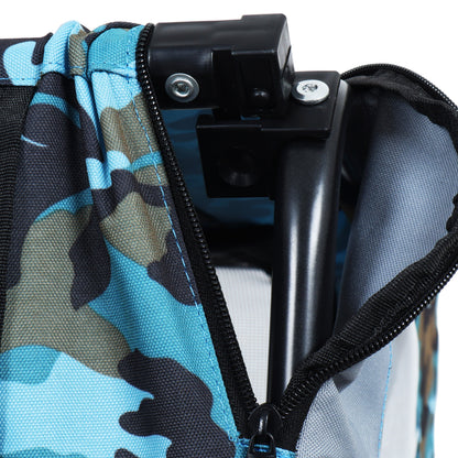 Outdoor heavy duty collapsible pet bike trailer frame with camo blue fabric on Tampa Home & Garden Store