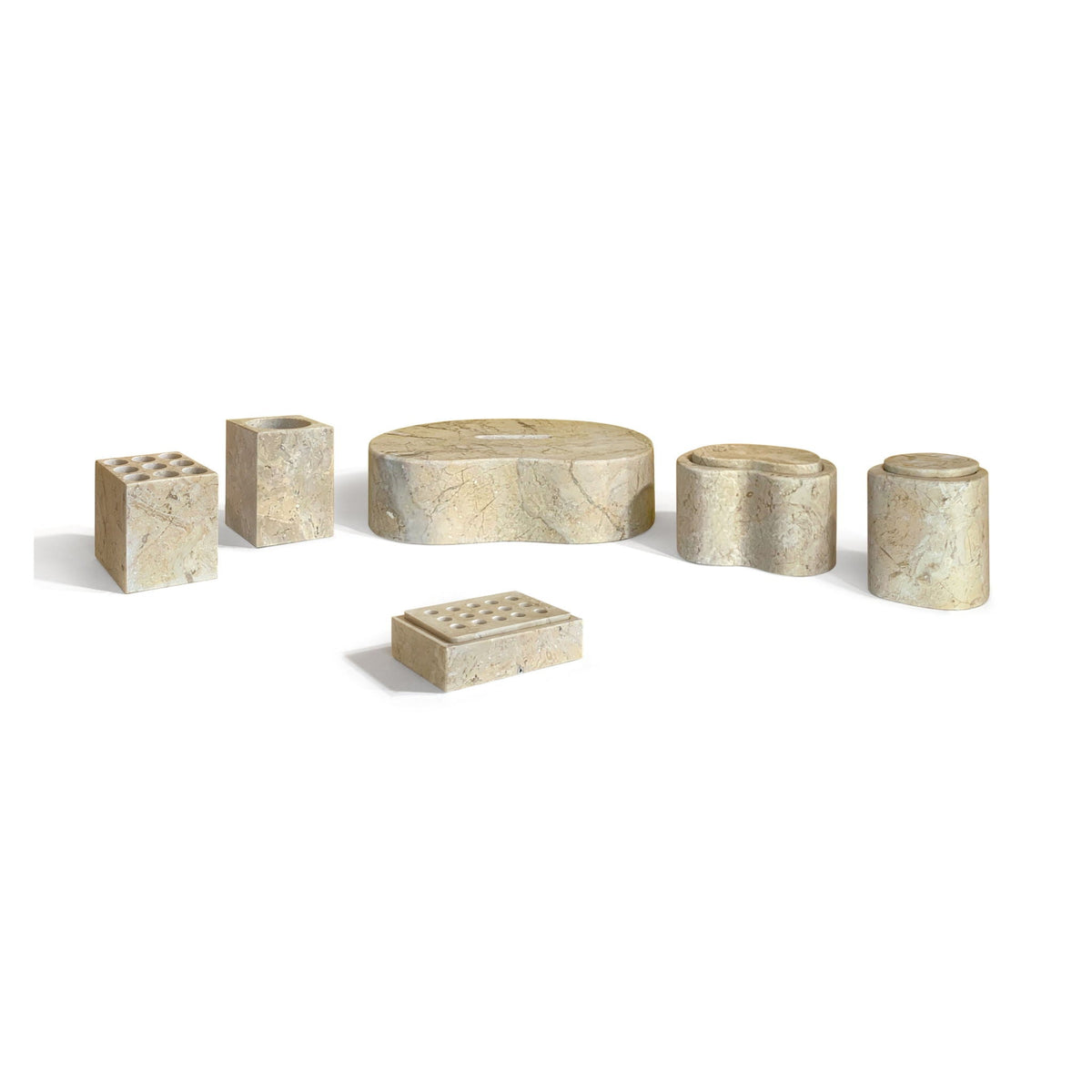 Elegant Bathroom Accessories Set marble organizers and cylindrical pieces HouseOfZazla Organza on Tampa Home & Garden Store