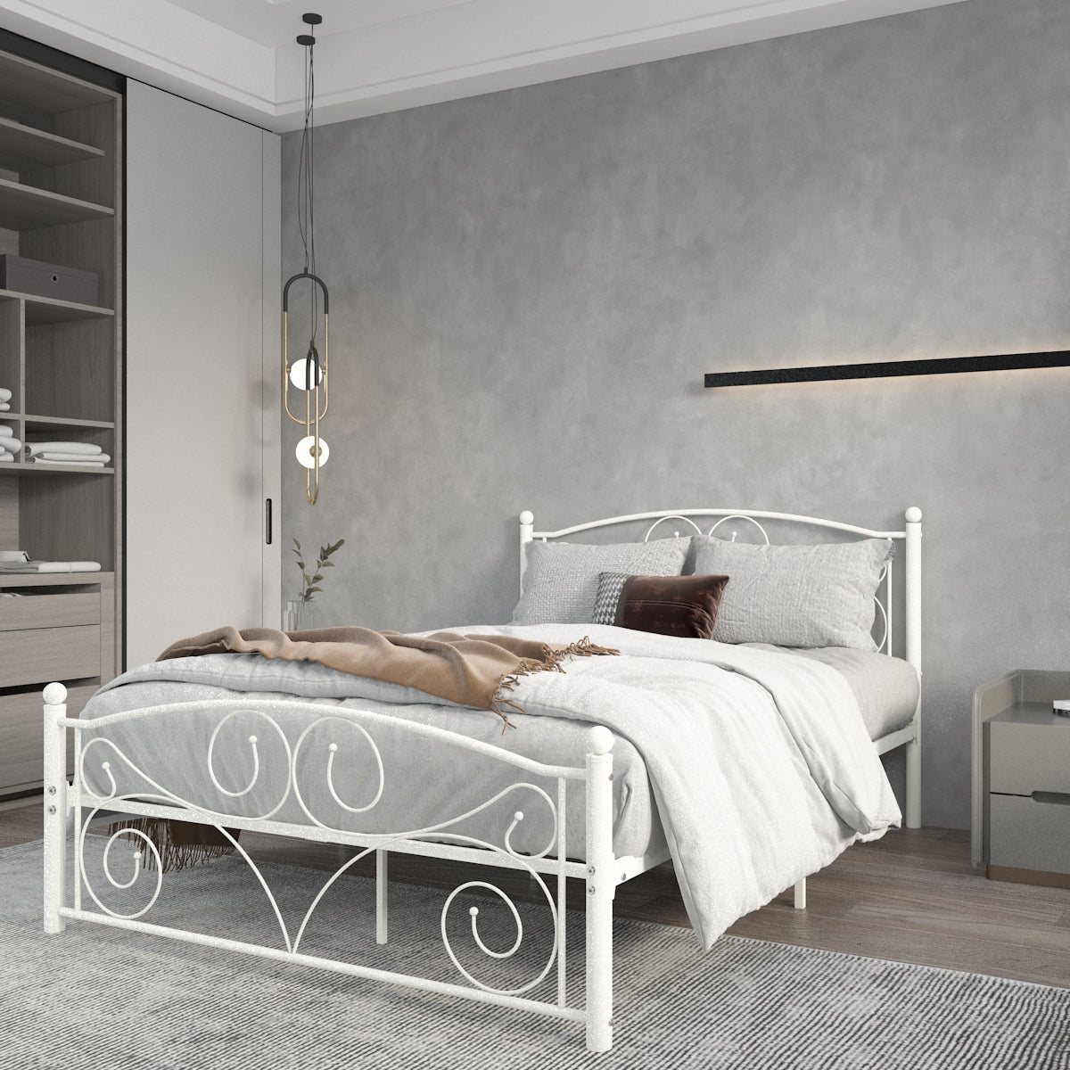 the Full Size Flower Design Steel Bed Frame