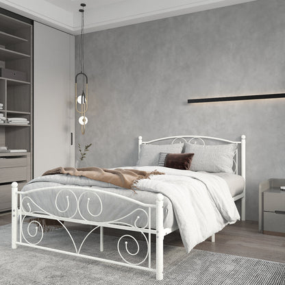the Full Size Flower Design Steel Bed Frame