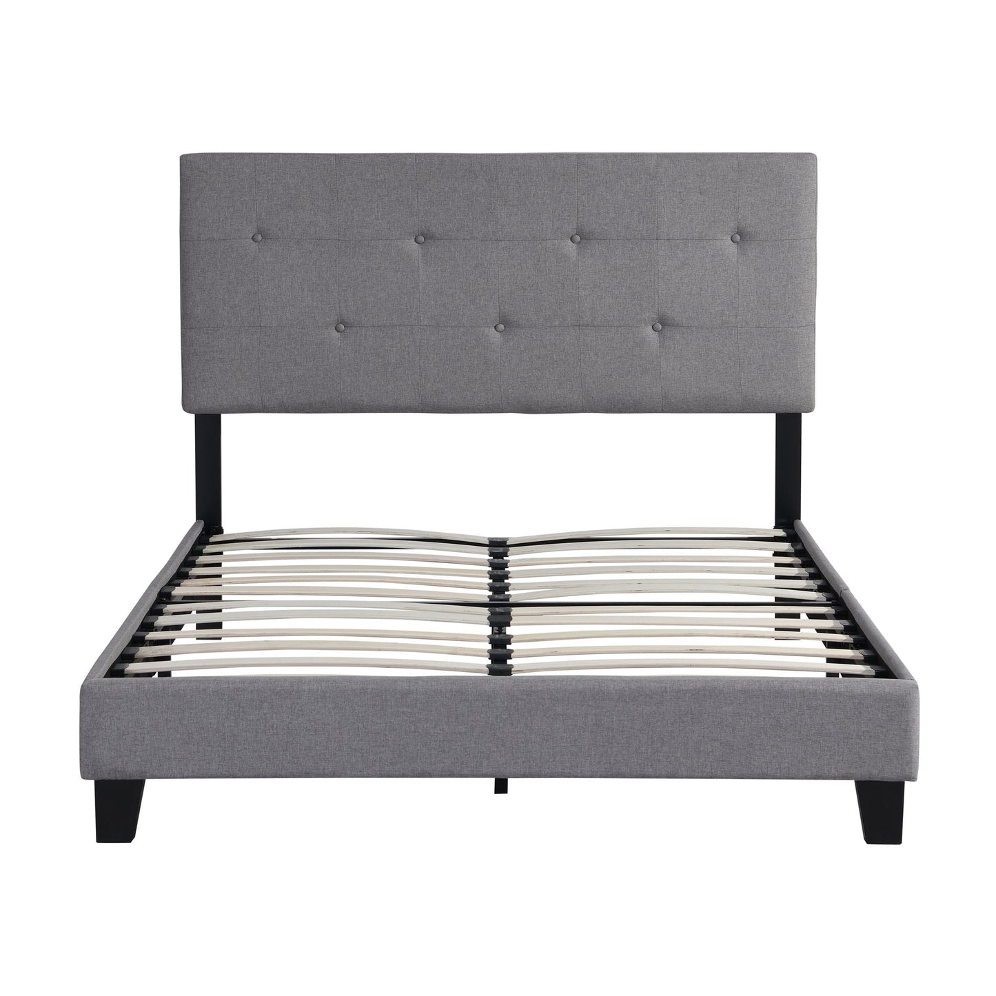 Modern Bed Frame and Button Tufted Headboard