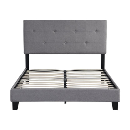 Modern Bed Frame and Button Tufted Headboard