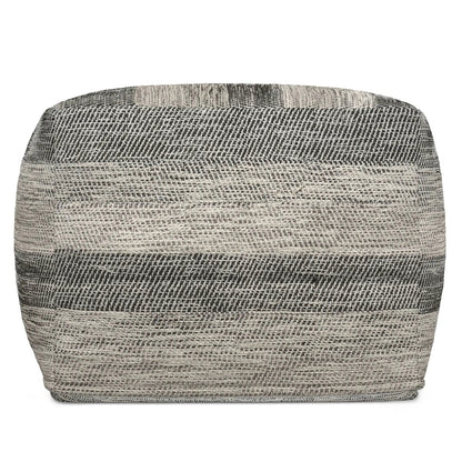 Clay square upholstered pouf in gray-black woven fabric by Unique Piece Furniture on Tampa Home & Garden Store