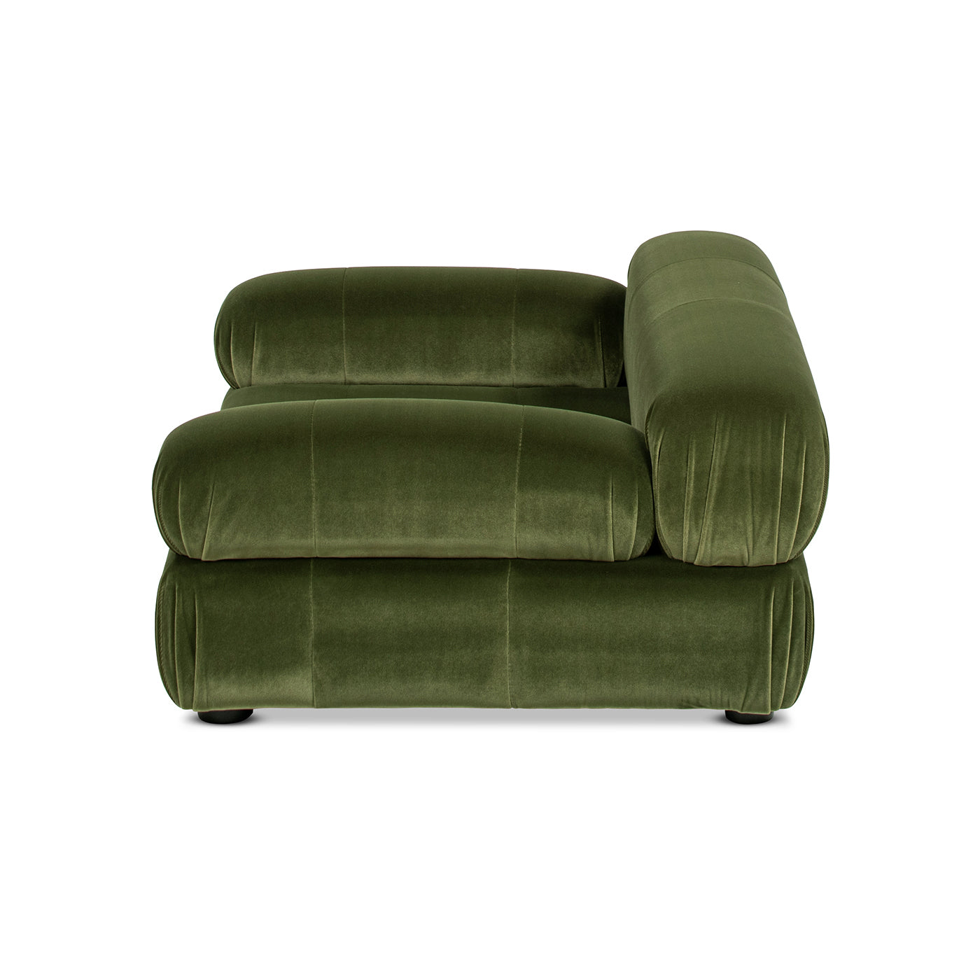 Marcel Upholstered Modern Small-to-Medium Pet Bed olive green velvet with sofa-like cushions on Tampa Home & Garden Store