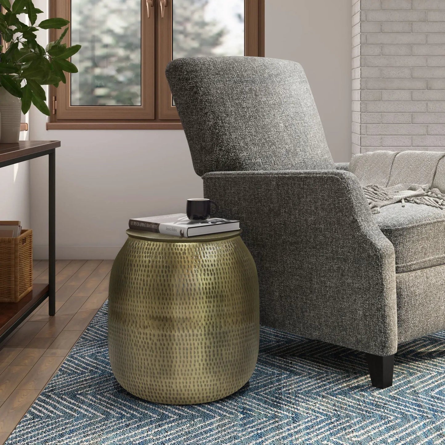 Griffen Handcrafted Metal Storage Accent Table