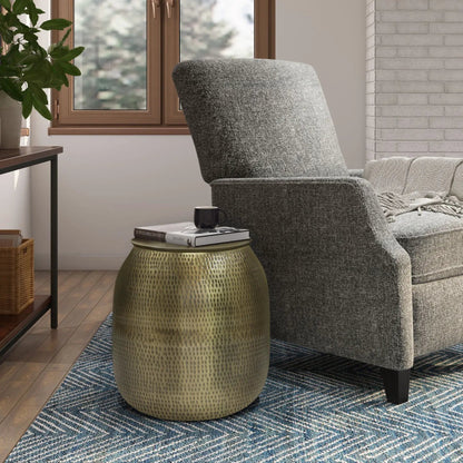 Griffen Handcrafted Metal Storage Accent Table