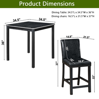 5 Piece Counter Height Table Set by HouseOfZazla black table and 4 upholstered chairs on Tampa Home & Garden Store