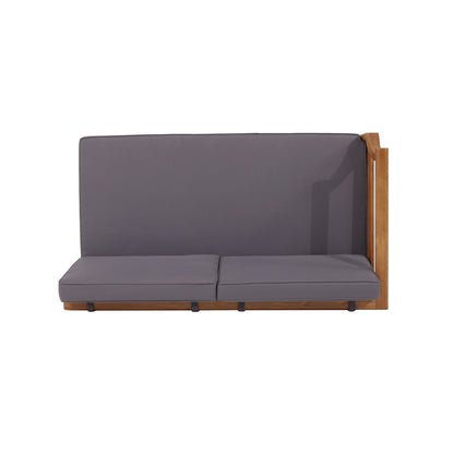 Aston 4 Piece Outdoor Sofa Set dark gray cushions with wooden frame on Tampa Home & Garden Store