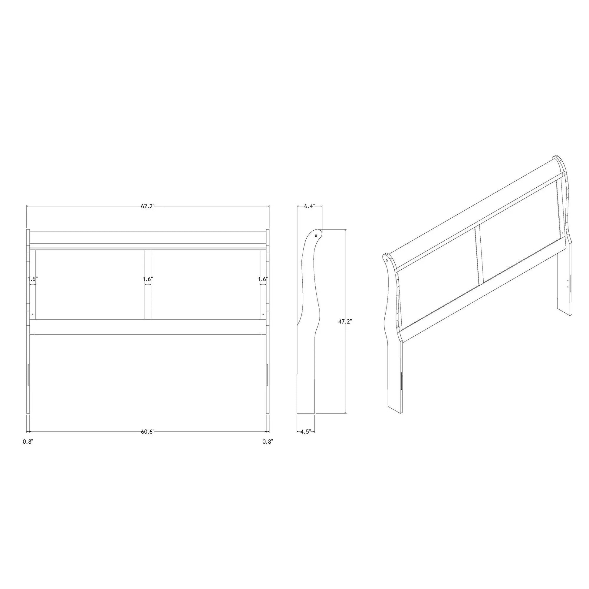 Charlston Modern Sleigh Bed with LED by Unique Piece Furniture; blueprint headboard on Tampa Home & Garden Store