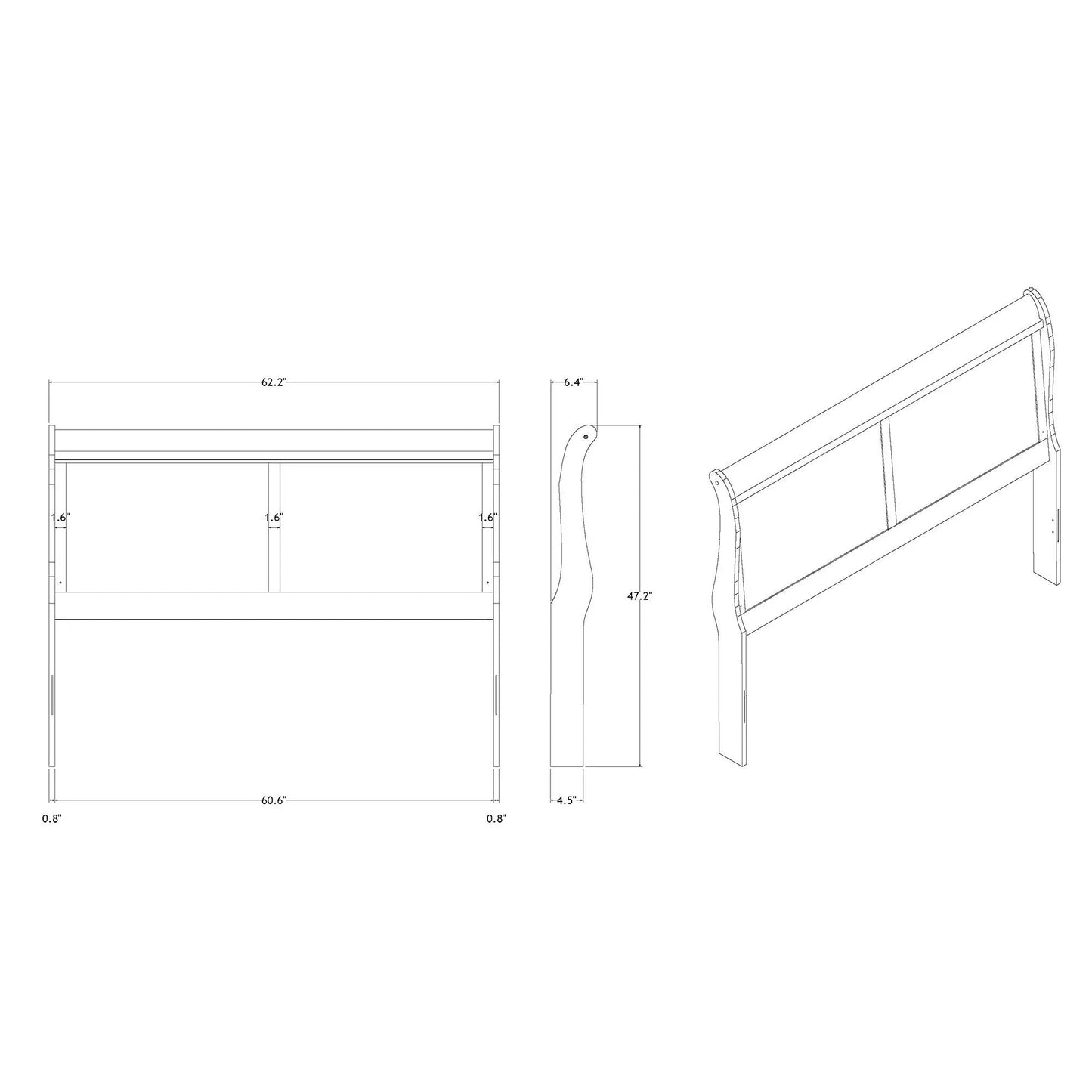 Charleston 5 Piece Bedroom Set With LED Headboard