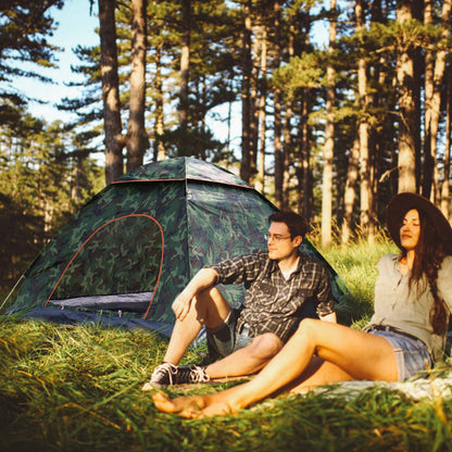 GemGear 4-person camo pop-up camping tent with two mosquito-net doors for instant setup on Tampa Home & Garden Store